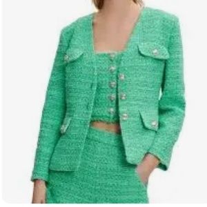NWT Maje green tweed jacket 36